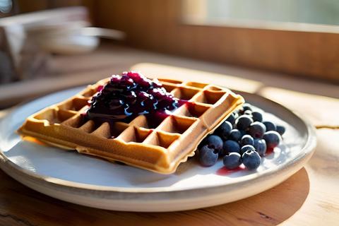 Knusprige Blaubeer-Frühlings-Waffeln