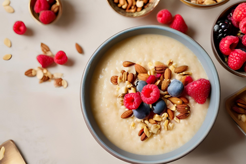 Vanilliger Protein-Grießbrei mit Beeren