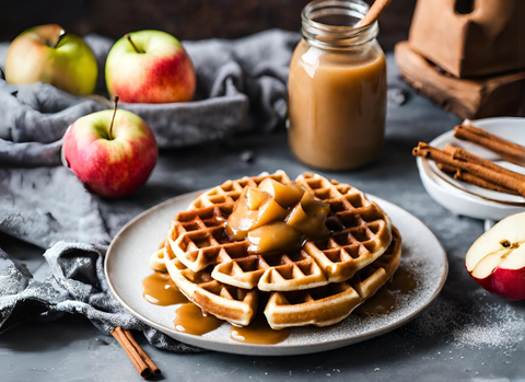 Apfel zimt Waffeln mit Apfelmus und Zimt