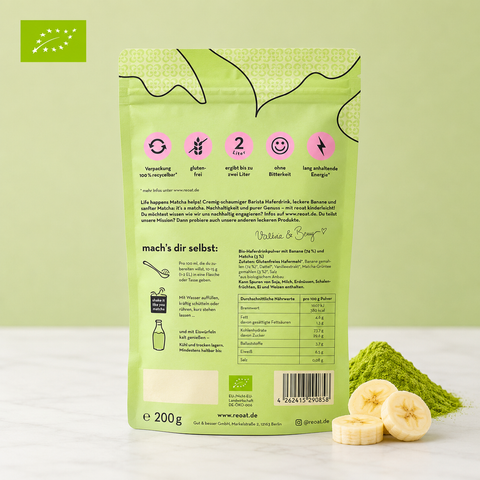 reoat Matcha Banana Pulver Tüte